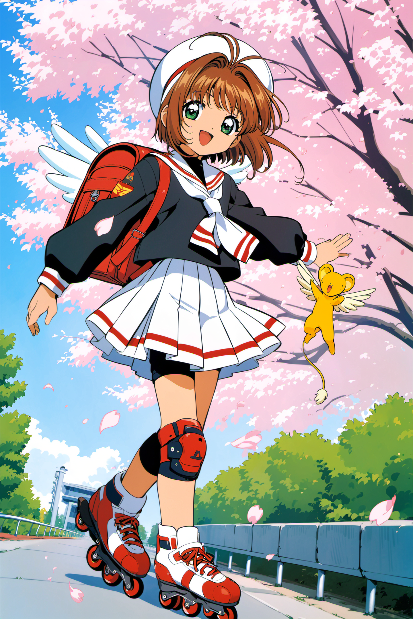 22196-283154444-roller skates, 1girl, kero, brown hair, kinomoto sakura, white skirt, inline skates, skates, tomoeda elementary school uniform,.png